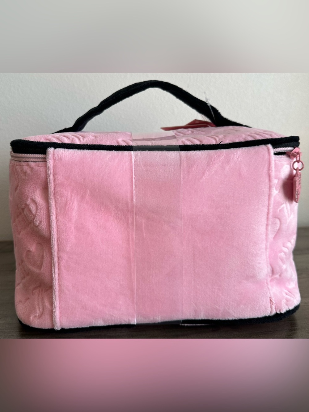 Juicy Couture Cosmetic 2 pieces Case with Embroidered Logo Black and Pink New - Picture 5 of 6